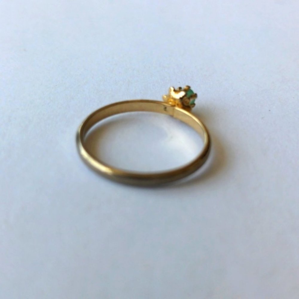 Vintage handmade ring with Colombian emerald stone, size 6 - Picture 8 of 11